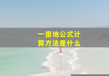 一亩地公式计算方法是什么