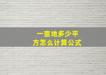 一亩地多少平方怎么计算公式