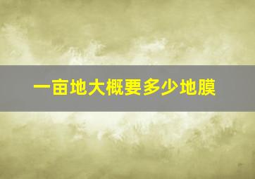 一亩地大概要多少地膜