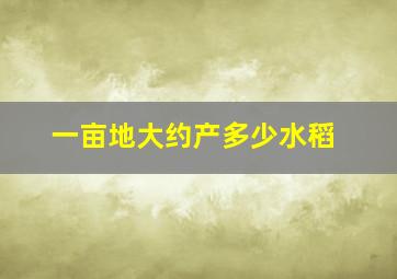 一亩地大约产多少水稻