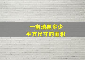 一亩地是多少平方尺寸的面积