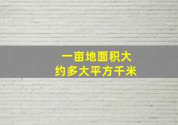 一亩地面积大约多大平方千米