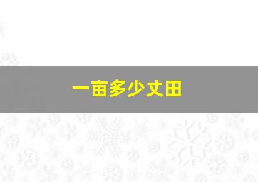 一亩多少丈田