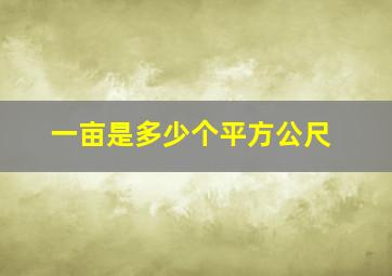 一亩是多少个平方公尺