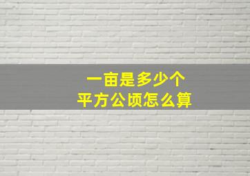 一亩是多少个平方公顷怎么算