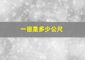 一亩是多少公尺