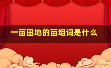 一亩田地的亩组词是什么