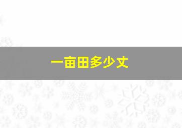 一亩田多少丈