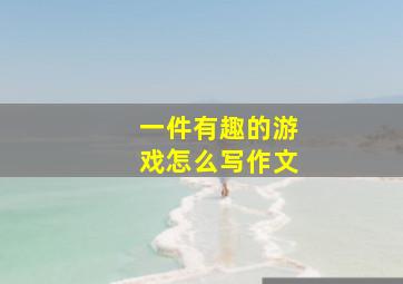 一件有趣的游戏怎么写作文