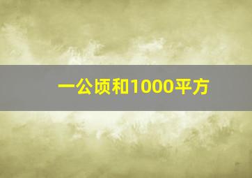 一公顷和1000平方