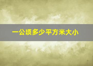 一公顷多少平方米大小