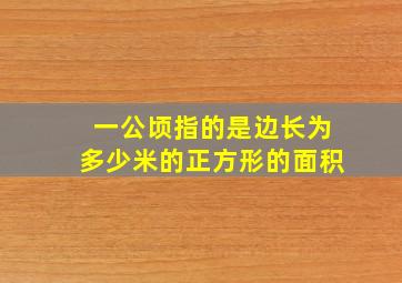 一公顷指的是边长为多少米的正方形的面积