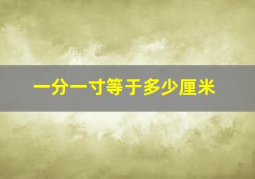 一分一寸等于多少厘米