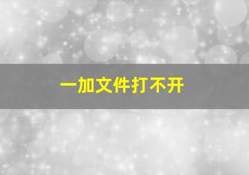 一加文件打不开