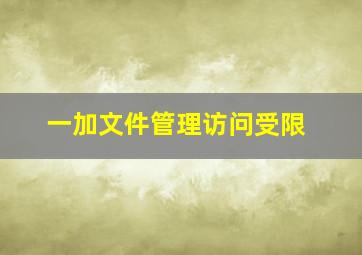 一加文件管理访问受限