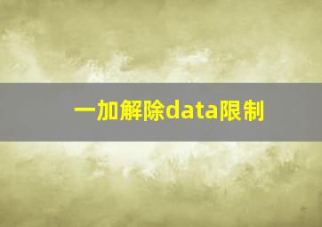 一加解除data限制