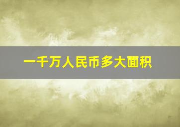 一千万人民币多大面积