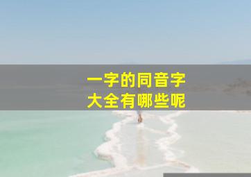 一字的同音字大全有哪些呢