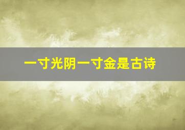 一寸光阴一寸金是古诗