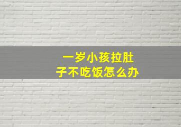 一岁小孩拉肚子不吃饭怎么办