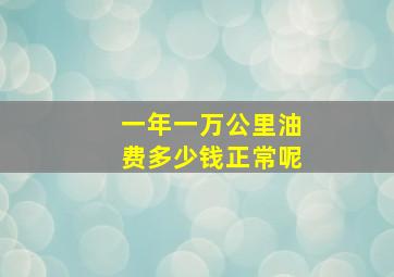 一年一万公里油费多少钱正常呢