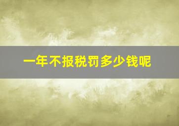 一年不报税罚多少钱呢