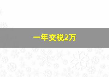 一年交税2万