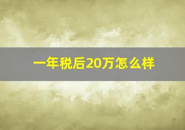 一年税后20万怎么样