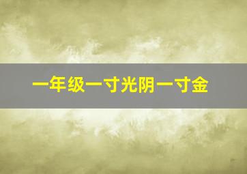 一年级一寸光阴一寸金