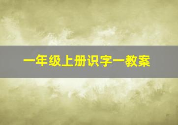 一年级上册识字一教案