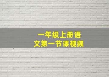 一年级上册语文第一节课视频