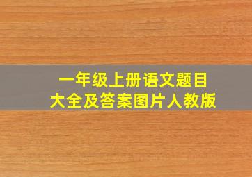 一年级上册语文题目大全及答案图片人教版