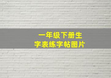 一年级下册生字表练字帖图片