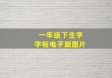 一年级下生字字帖电子版图片