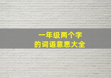 一年级两个字的词语意思大全