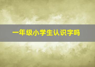 一年级小学生认识字吗