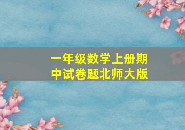 一年级数学上册期中试卷题北师大版