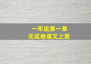 一年级第一单元试卷语文上册