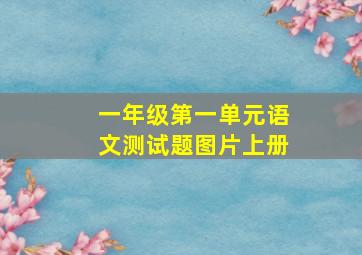 一年级第一单元语文测试题图片上册