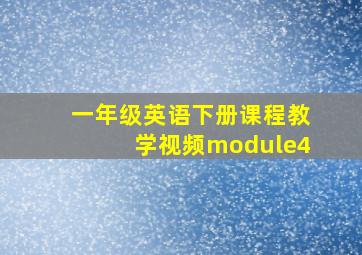 一年级英语下册课程教学视频module4