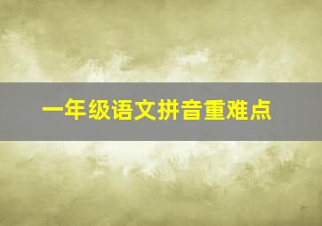 一年级语文拼音重难点