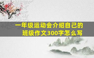 一年级运动会介绍自己的班级作文300字怎么写