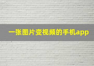 一张图片变视频的手机app