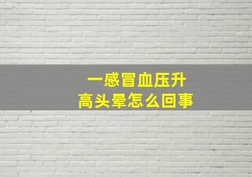 一感冒血压升高头晕怎么回事