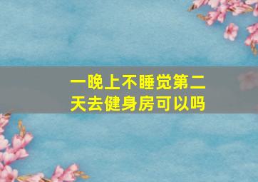 一晚上不睡觉第二天去健身房可以吗