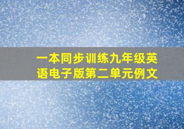 一本同步训练九年级英语电子版第二单元例文