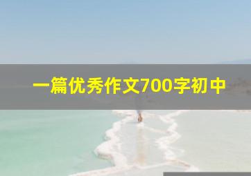 一篇优秀作文700字初中