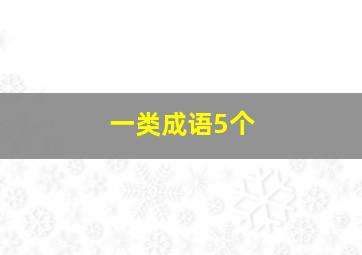 一类成语5个