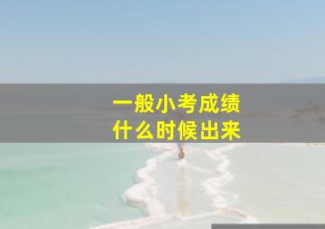 一般小考成绩什么时候出来