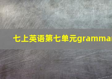 七上英语第七单元grammar